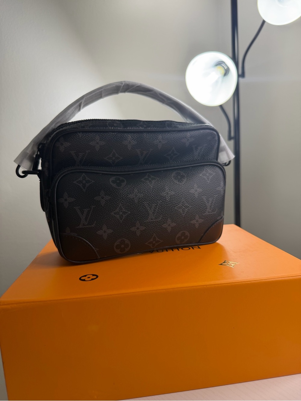 Louis Vuitton Monogram Eclipse Crossbody Messenger — Dark Grey & Black